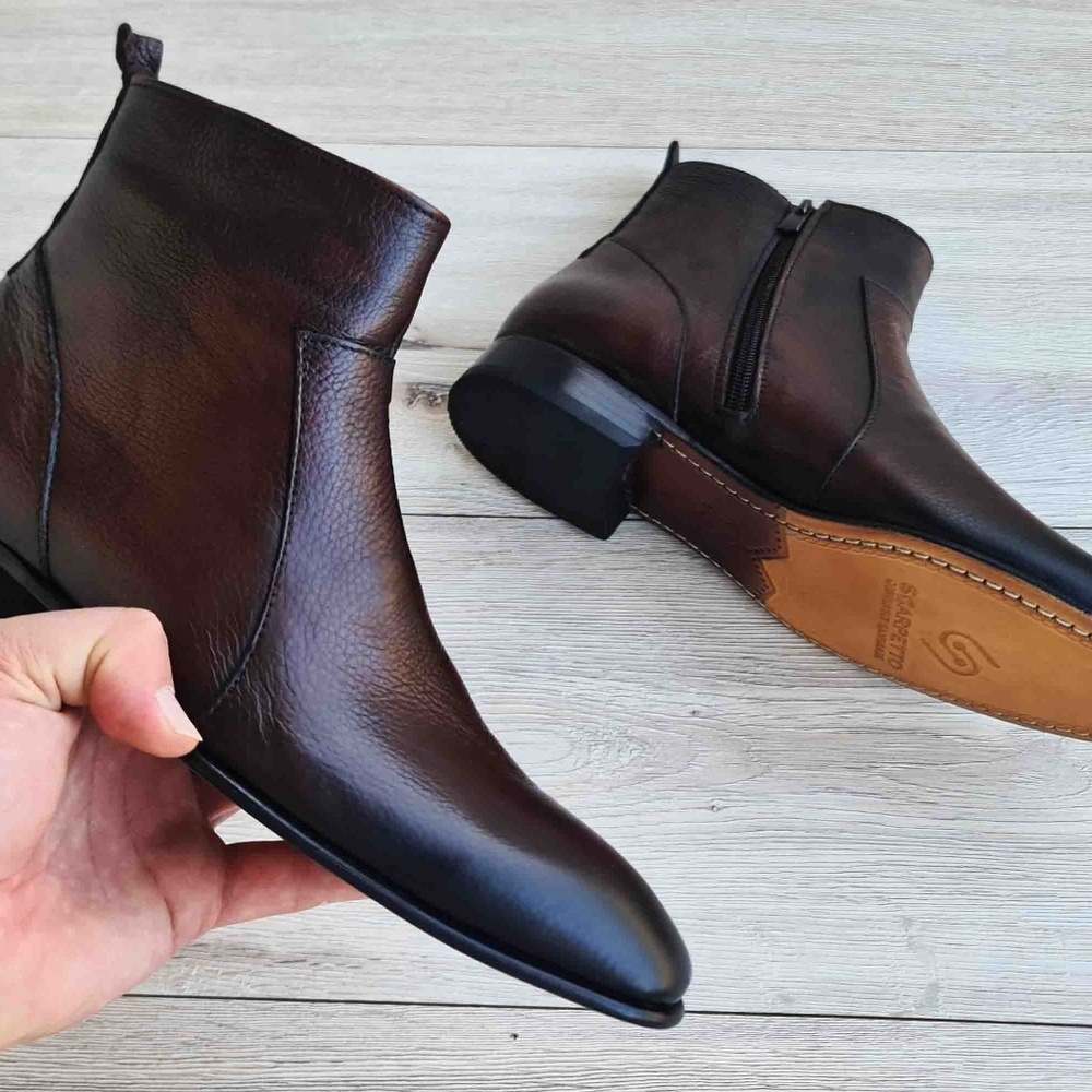 Men's Leather Chelsea Boots | Zip-Up | Handmade - Picture 3 of 4